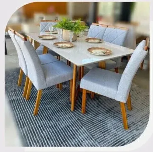 Mesa Maya com 6 Cadeiras Pollyana 1,60m