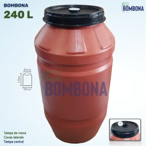 Bombona 240 Litros na Promoção - Tampinha Central 200 litros
