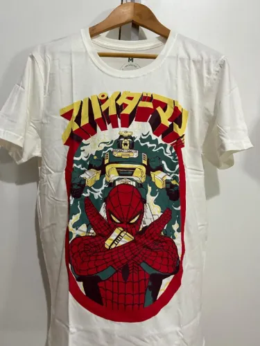 Camiseta Spider Man Japan Vingadores Marvel Hq Nerd Geek Omelete Box Tam.M Branca