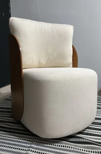 Poltrona Romana Giratória em Elastano Bege -NOVA, DE FÁBRICA!