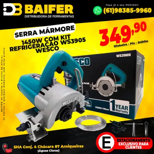 Serra Mármore 1450w Kit Refrigeração WS3905 Wesco