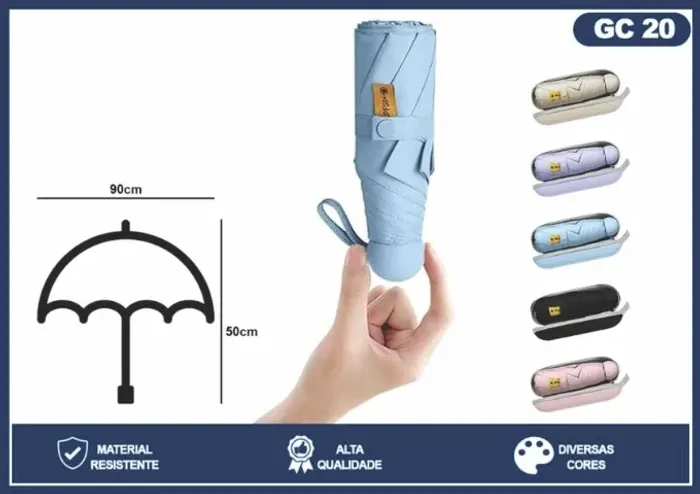 GUARDA CHUVA SOMBRINHA DE BOLSO COM NECESSAIRE