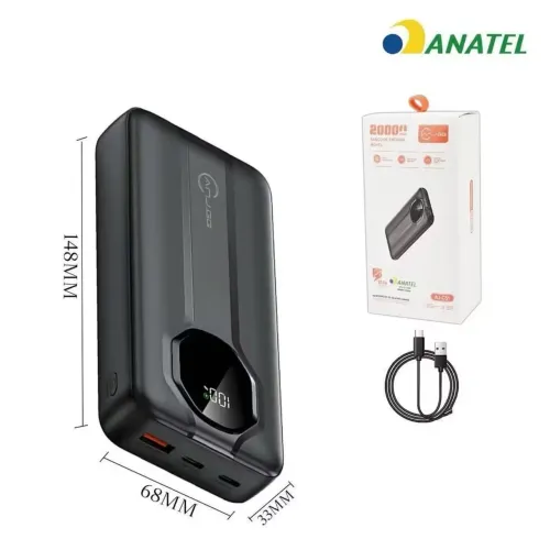 CARREGADOR PORTÁTIL ANJ.GG 20 .000 MAH ORIGINAL ANATEL TURBO 22.5