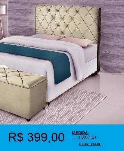Cabeceira queen veludo bege - compre hoje e receba amanhã 
