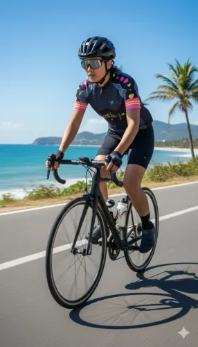 Camisa feminina de ciclismo