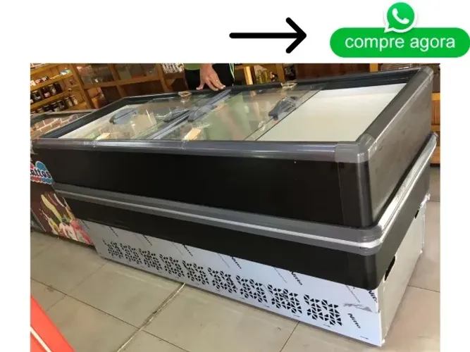 Ilha de Congelados Polar Dupla Ação Vidro Reto 3M 220V LIGHT