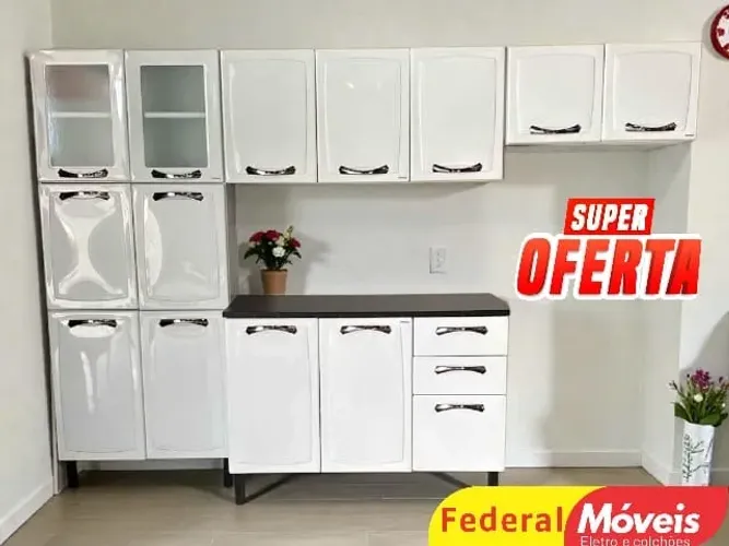 Armário De Cozinha em Aço 14 Portas White (FAZEMOS ENTREGA)
