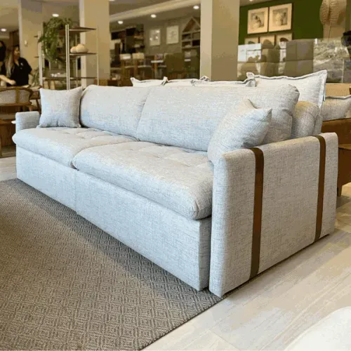 Sofá Retrátil Reclinável Malibu 2.90m Linho Cinza 1008 - D45