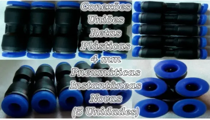 Conectores Pneumáticos de União Reta 4 mm