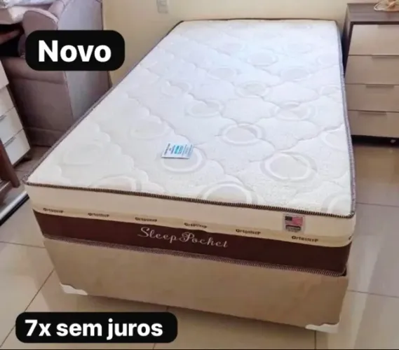 Cama box colchão e base solteiro