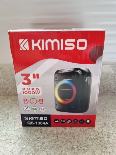 Caixa de Som Bluetooth 3 Polegadas Kimiso QS-1304A 1000W - Nova