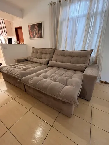 Sofá Retrátil e Reclinável 2,95m - Cinza