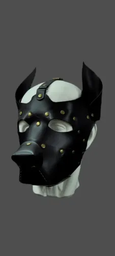 Máscara De Couro para prática de Puppy play / Bdsm.