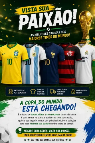 Camisas de times nacionais e seleções