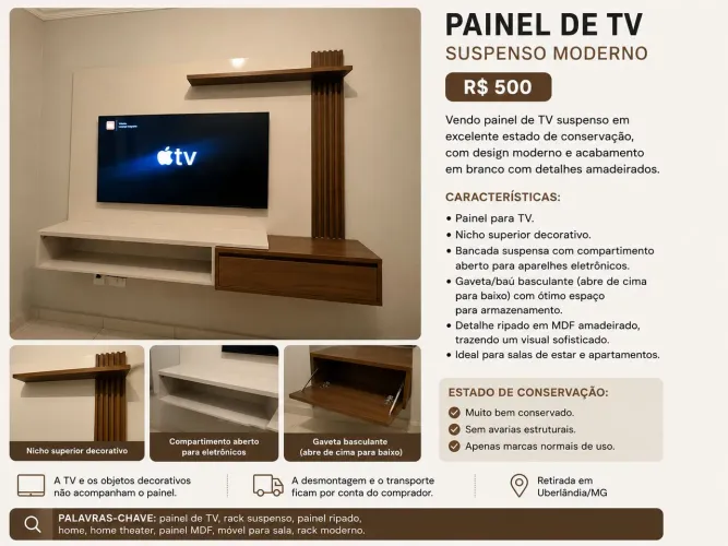 Painel TV com rack