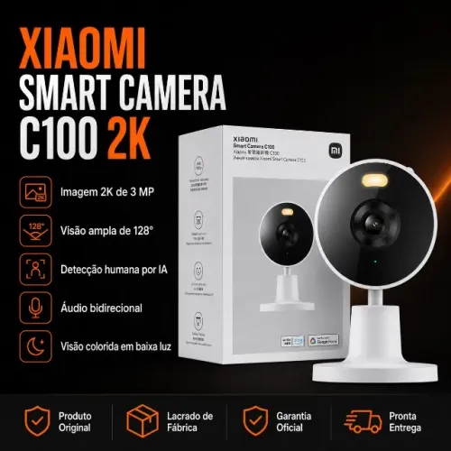 Xiaomi Smart Camera C100 3MP Detecção por IA Lacrada