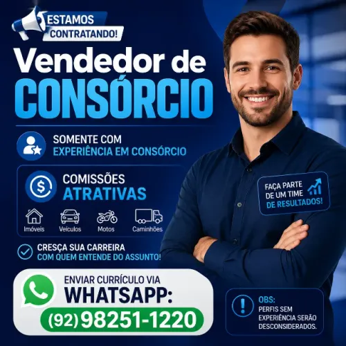 Vendedor de Consórcio com Experiência