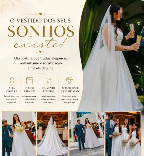 Vestido de noiva moderno premium