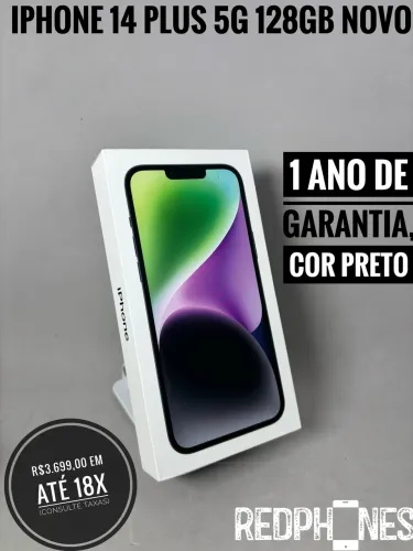 Loja física. Aceitamos trocas em iPhone's ou Android. iPhone 14 Plus 128GB novo