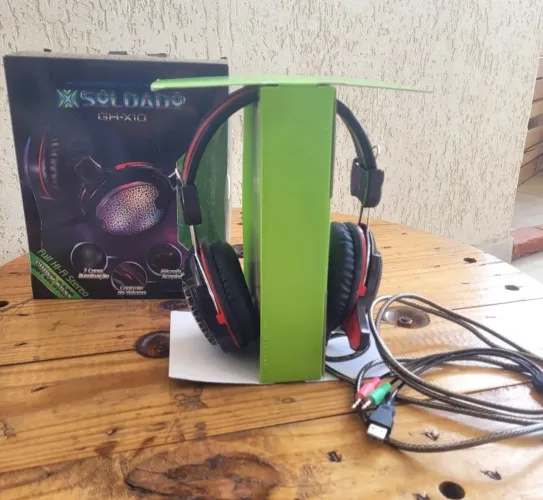 Headset gamer Gh - x10 soldado com Led pc microfone stereo 
