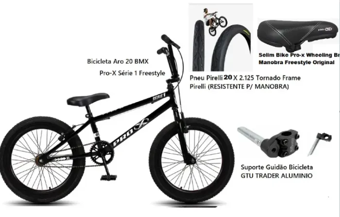 Bicicleta Aro 20 Bmx Pro-x Série 1 V-brake Aros Aero Nota Fiscal