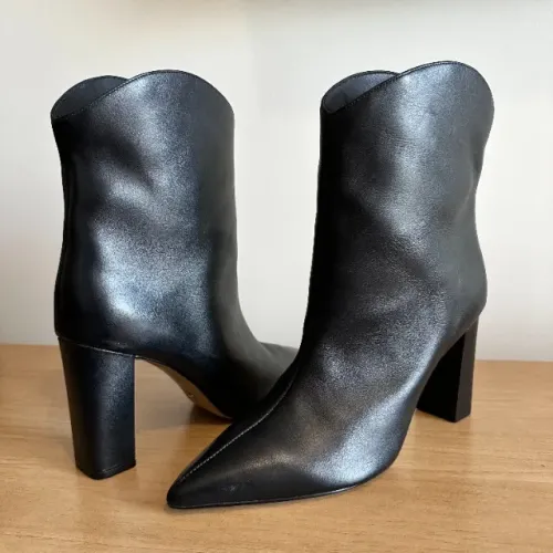 Bota Arezzo de Couro Preta Western | Tam. 40 | Nunca Usada