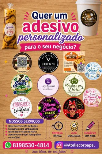 Adesivos Personalizados para o seu Negócio ou Evento