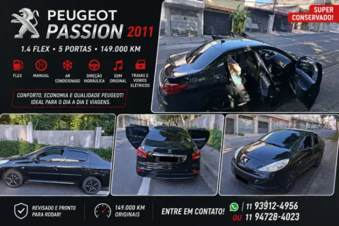 Peugeot 207 Sedan Passion XR 1.4 Flex 8V 4P 2012