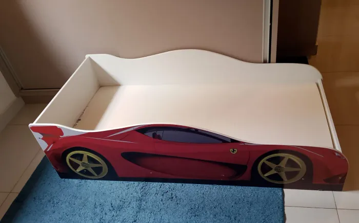 Cama Carro Infantil Vermelho Ferrari Com Colchão Montessori