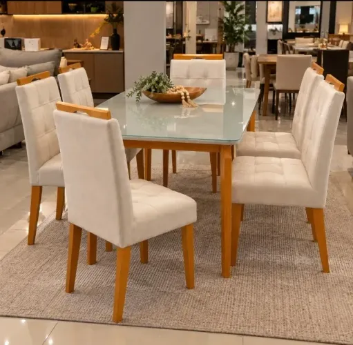Mesa de Jantar Tamanho 160x80 Acompanha 6 Cadeiras (Entrego Hoje Lacrado Novo)