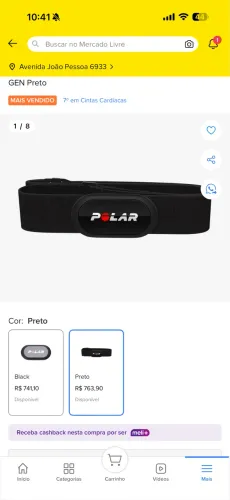 VENDO CINTA/SENSOR CARDÍACO POLAR H10 tamanho M