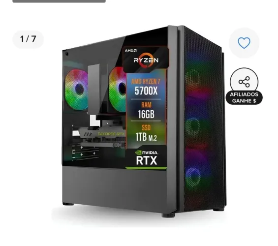 Computador Gamer + Monitor 180hz + Headset Morcego Wireless