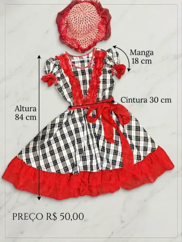 Vestido Festa Junina infantil básico