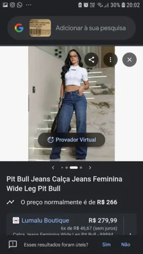 Calça wide leg pit bull
