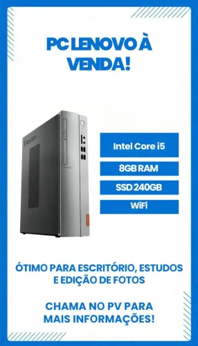 PC Compacto Lenovo - I5 - 8gb Ram - SSD 240GB - Pra sair Logo