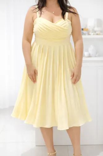 Vestido festa - amarelo manteiga - TAM G.