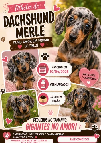 Lindos filhotes de Dachshund ( Salsichinha morfado )