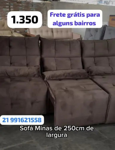 2,50CM SOFÁ RETRÁTIL E RECLINÁVEL MINAS LINDO EM OFERTA
