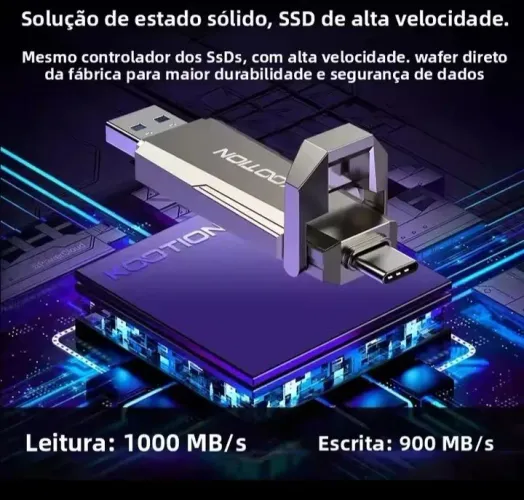 Pendrive Kootion / ssd portatil 512gb com velocidade de 1000mb/s - NOVO
