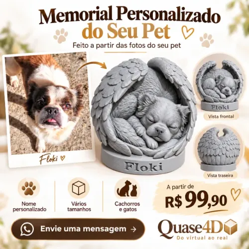 Memorial Pet Personalizado com Foto e Nome | Cachorro ou Gato