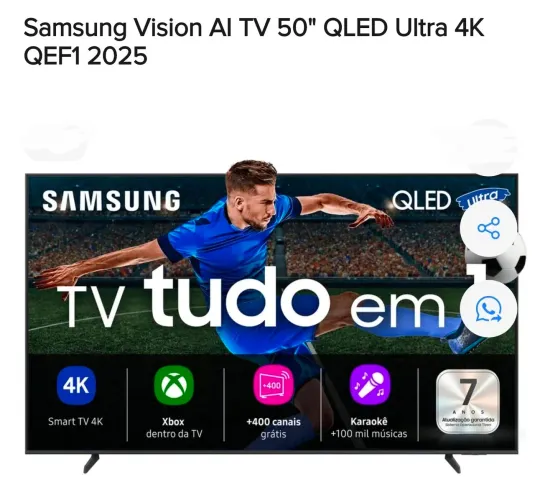 Tv Samsung Qled 50 Polegadas / Nova com Garantia de Fábrica!