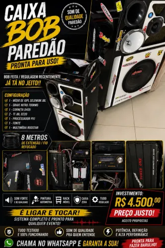 CAIXA BOB PAREDÃO 10X SEM JURO