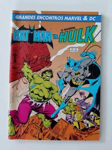 Rara revista grandes encontros da marvel Batman e Hulk