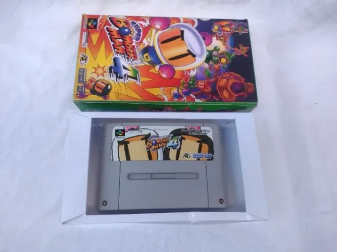 Bomberman 4 Original Japonês Para Super Famicom, Caixa Repro