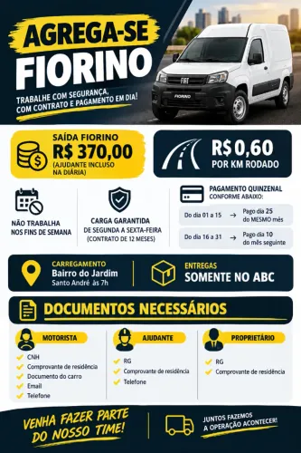 Agrega-se fiorino no ABC R$ 370,00