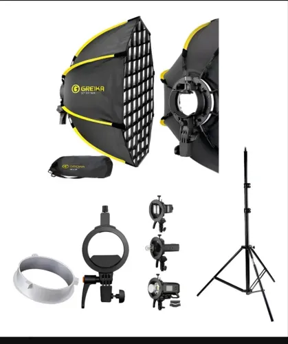 Octabox Greika Gkh-120 Bowens + Adapt Godox S2 + Grid + Tripé