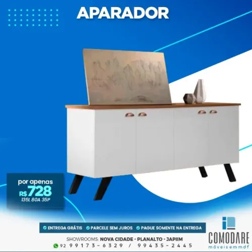 Aparador 4 Portas 135cm por R$ 728