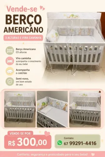 Vende-se Berço Semi-novo