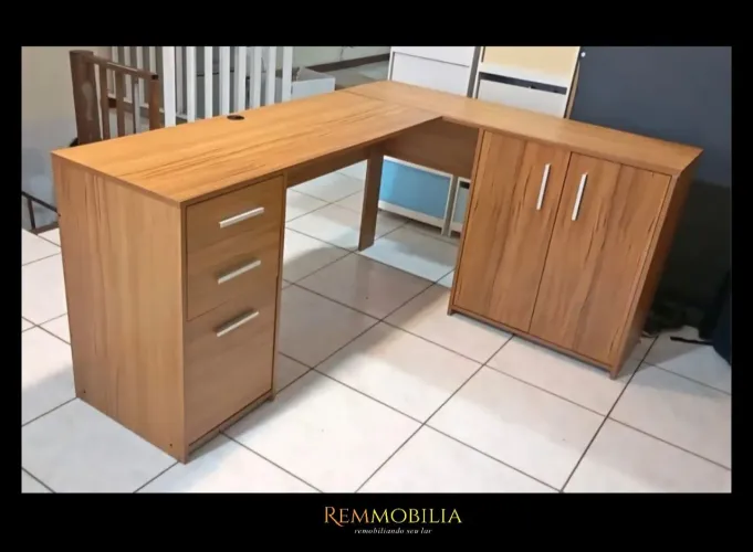 ESCRIVANINHA MESA EM L - NOVA / ENTREGAMOS MONTADO