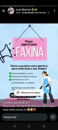 Trabalho com faxinas em apartamento! 